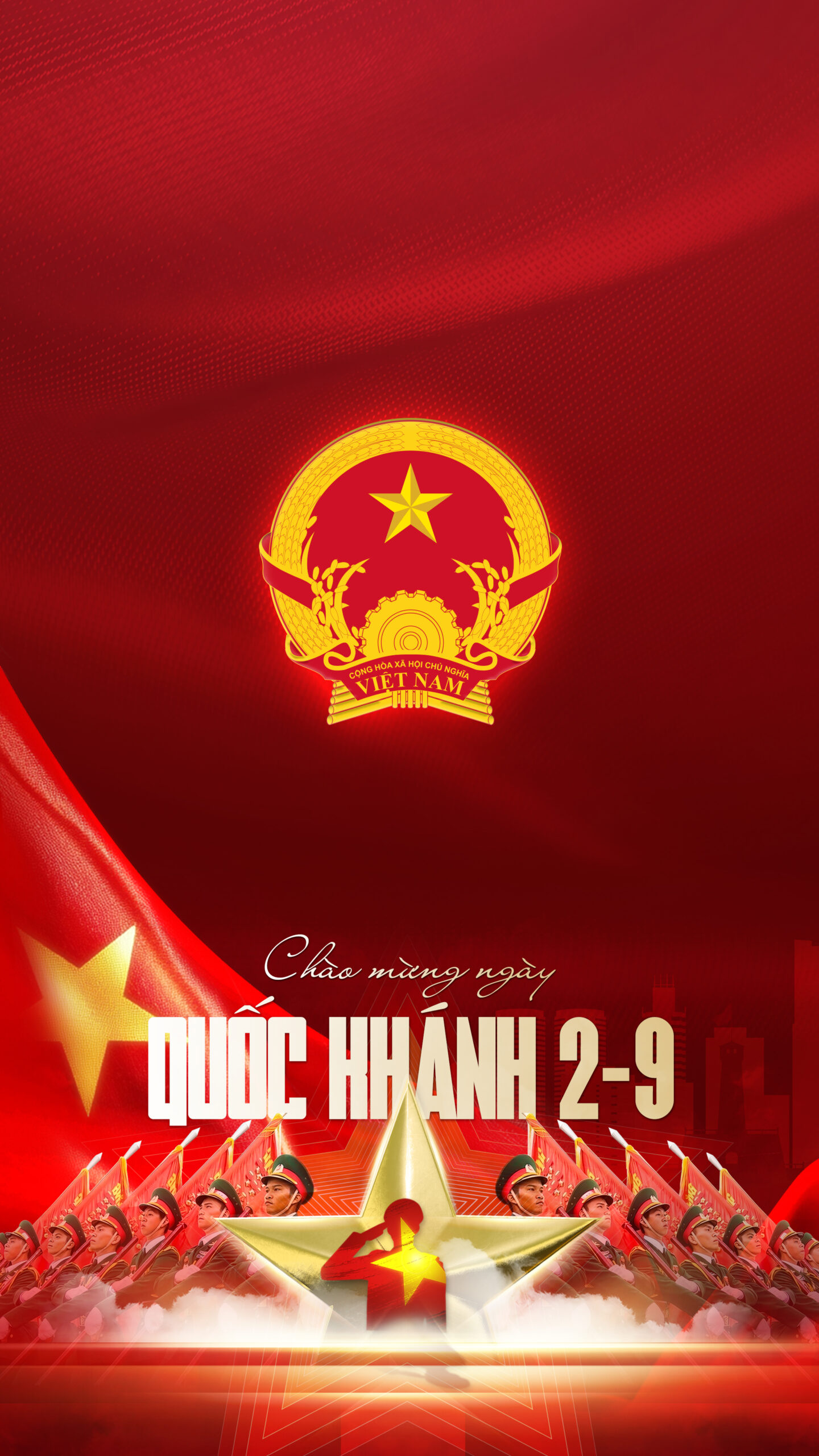 Hình nền Quốc Huy Việt Nam chào mừng Quốc Khánh 2/9 | Tuyetkypowerpoint