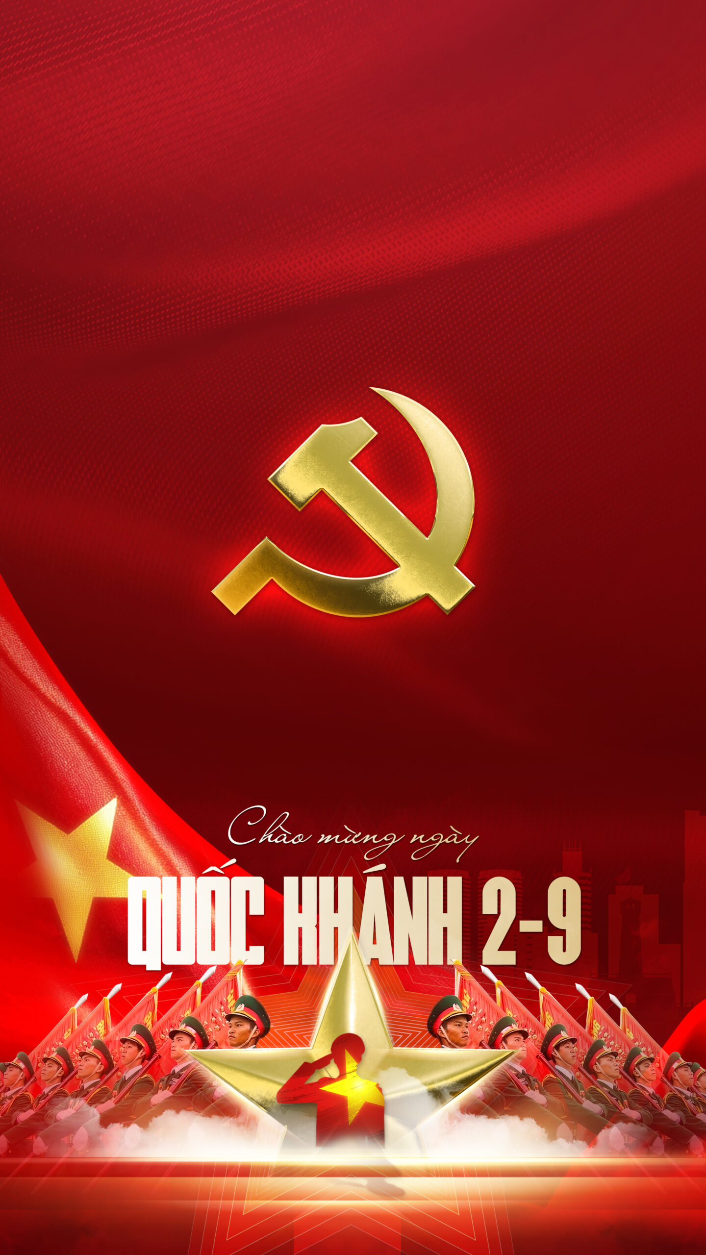 Hình nền biểu tượng Búa - Liềm | Chào mừng Quốc Khánh 2/9 | Tuyệt kỹ Powerpoint