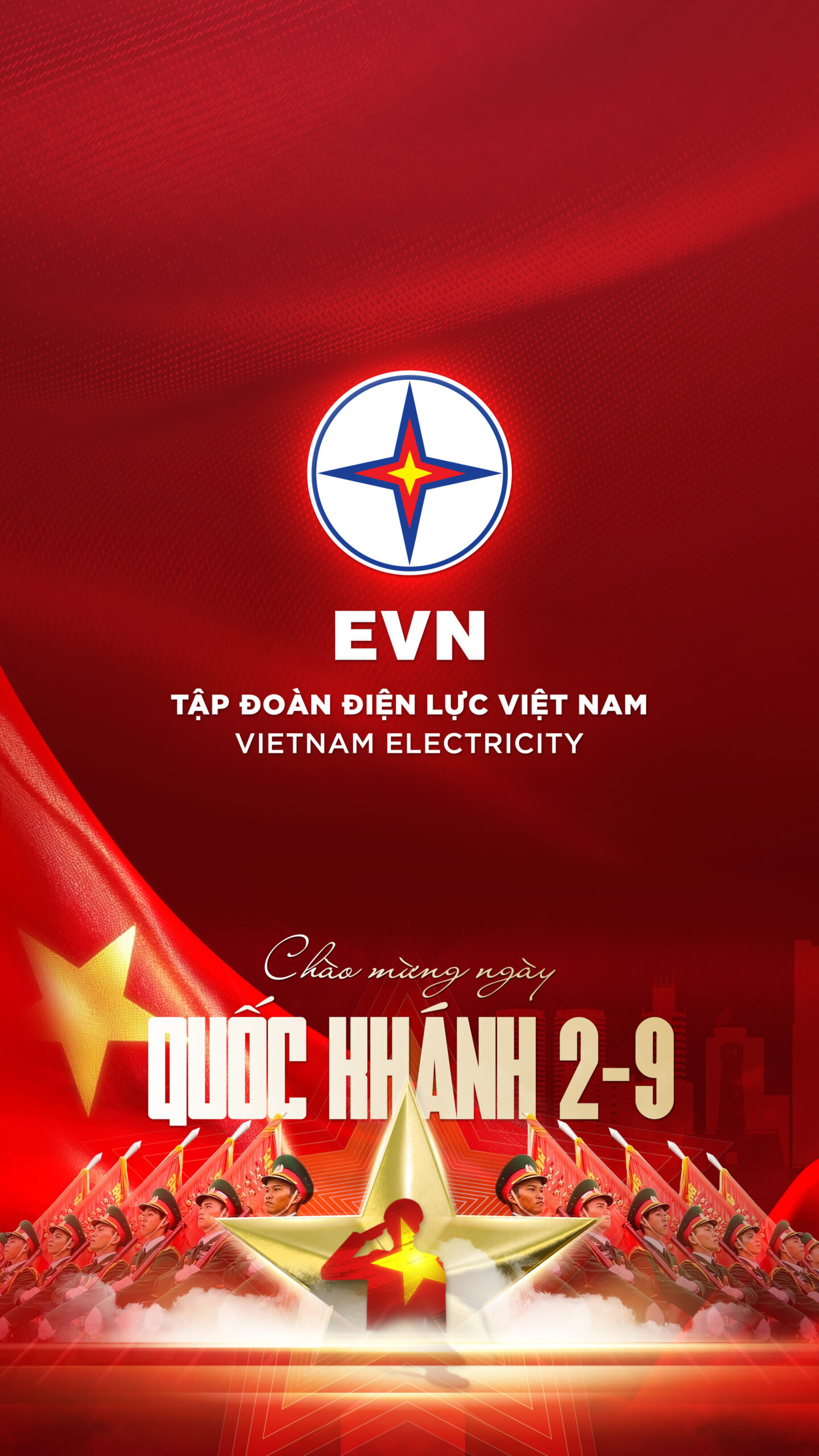 Hình nền Tập đoàn Điện lực Việt Nam EVN Chào Mừng Quốc Khánh Việt Nam 2/9 | Tuyetkypowerpoint