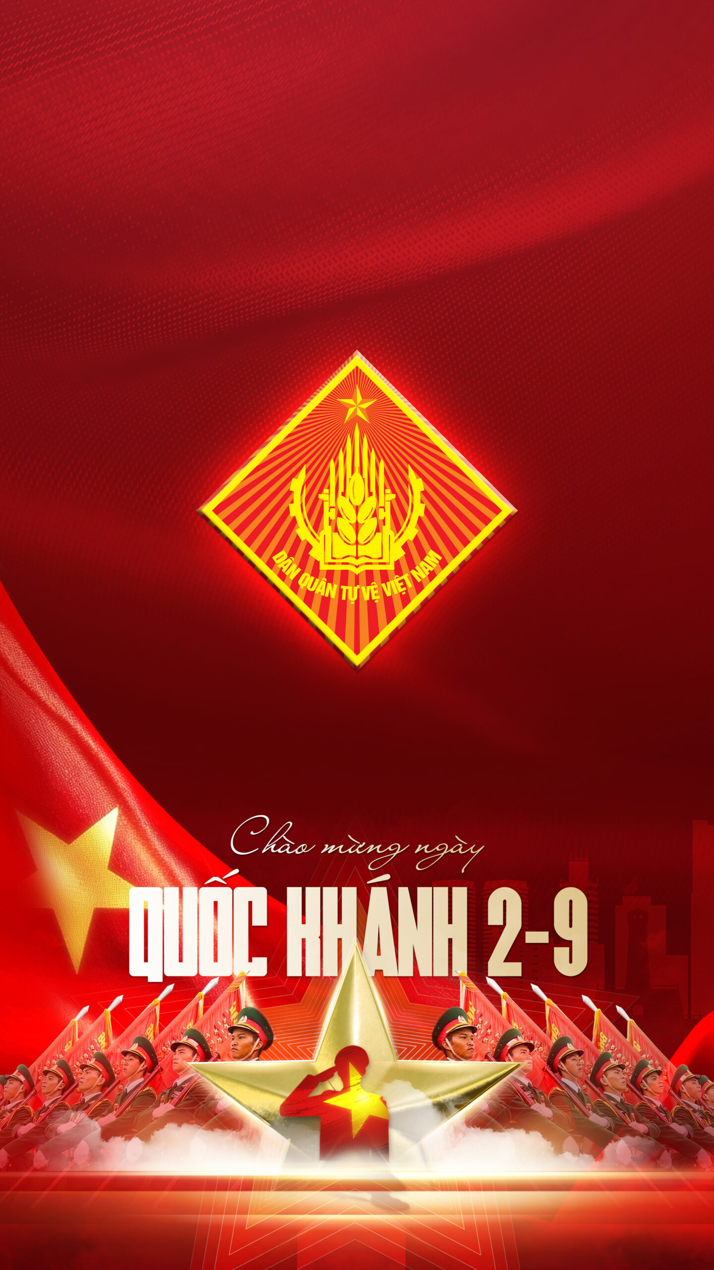 Hình nền Biểu trưng Dân quân Tự vệ Việt Nam | Chào Mừng Quốc Khánh 2/9 | Tuyetkypowerpoint