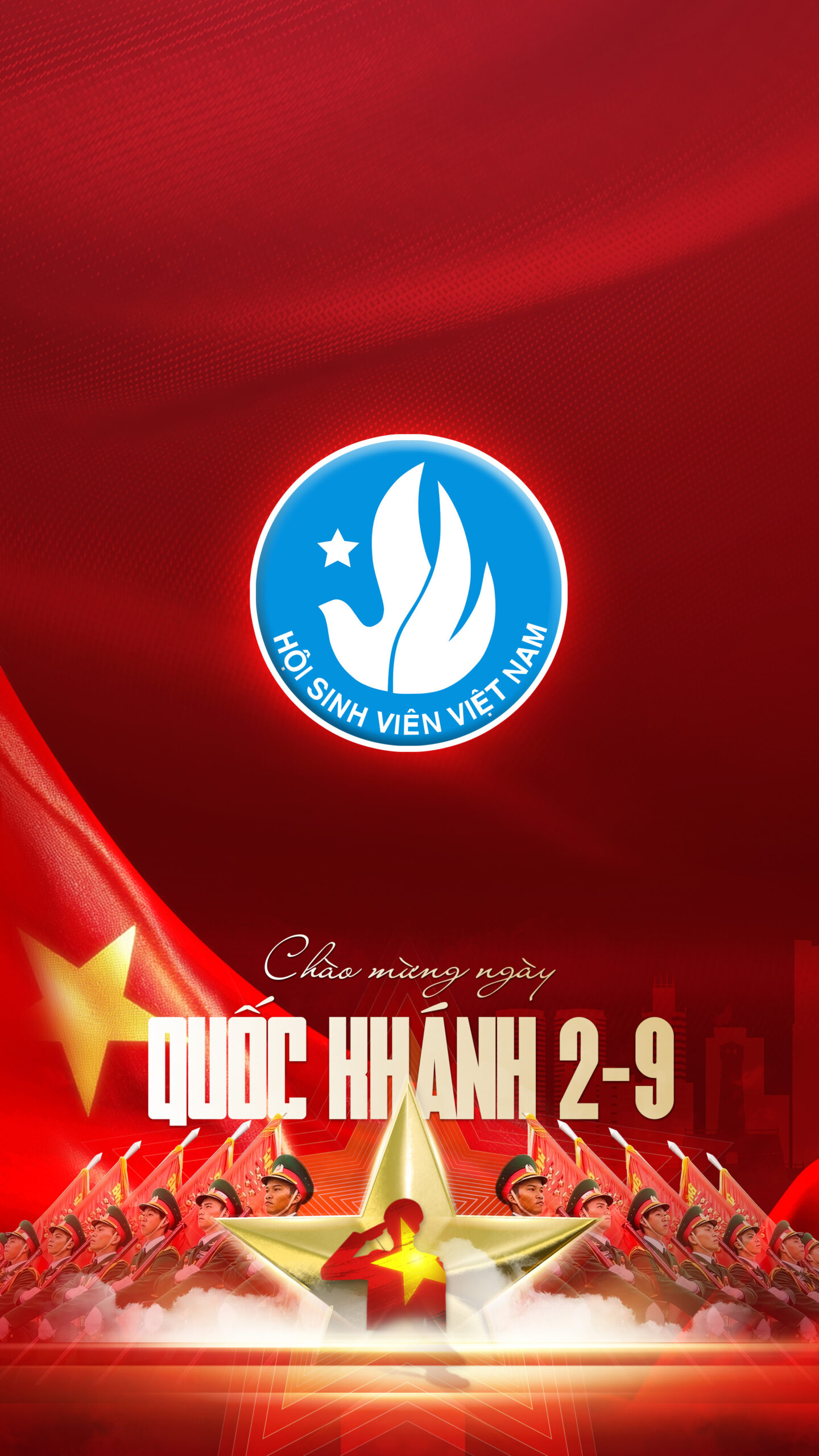Hình nền Hội Sinh viên Việt Nam chào Mừng Quốc Khánh 2/9 | Tuyetkypowerpoint
