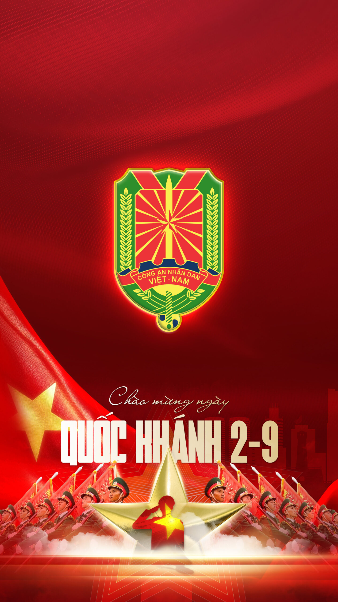 Hình nền Logo Công An Nhân Dân Việt Nam | Chào Mừng Quốc Khánh 2/9 | Tuyetkypowerpoint