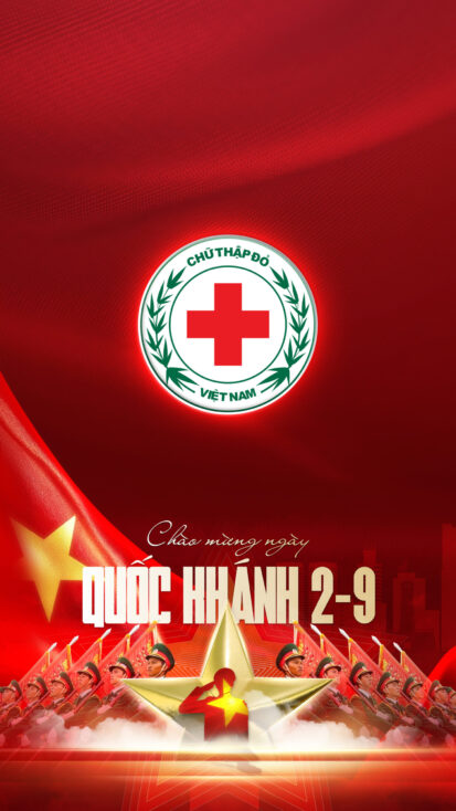 Hình nền logo Hội Chữ Thập Đỏ Việt Nam | Chào Mừng Quốc Khánh 2/9 | Tuyetkypowerpoint