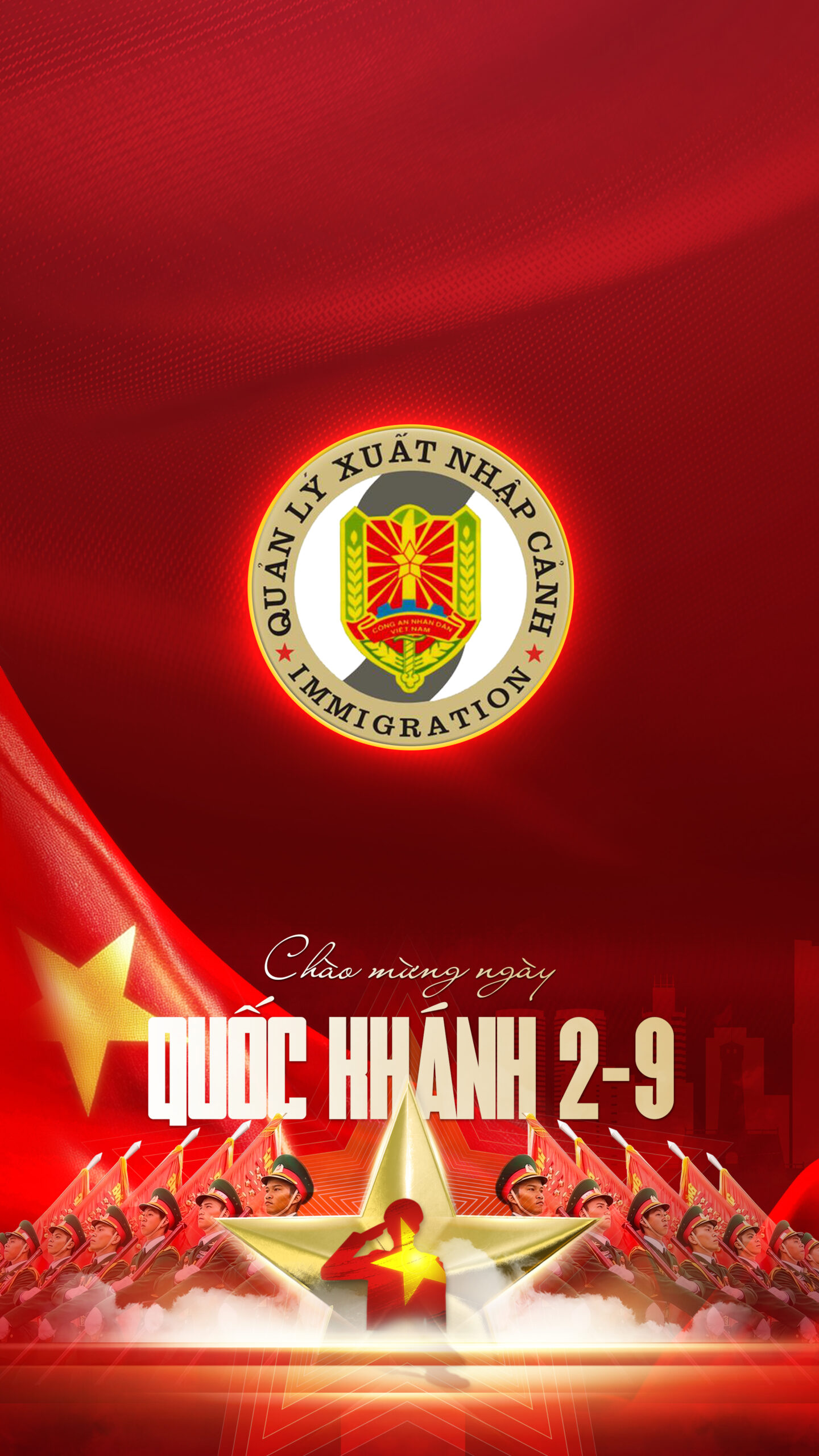 Hình nền Logo Cục Quản Lý xuất nhập cảnh | Chào Mừng Quốc Khánh Việt Nam 2/9 | Tuyetkypowerpoint