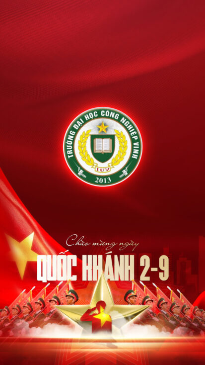 Hình nền Logo Trường Đại Học Công Nghiệp Vinh | Chào Mừng Quốc Khánh Việt Nam 2/9 | Tuyetkypowerpoint