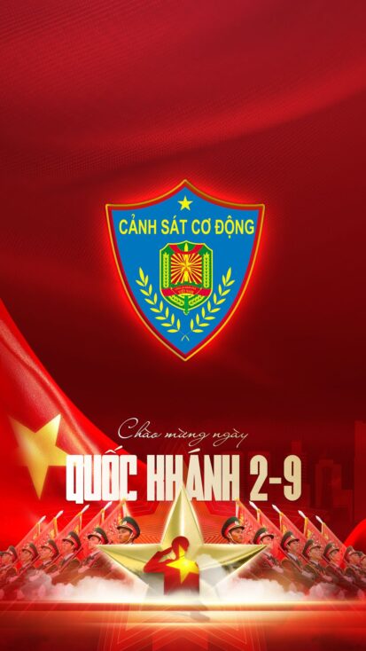 Hình nền Phù hiệu Cảnh Sát Cơ Động | Chào Mừng Quốc Khánh Việt Nam 2/9 | Tuyetkypowerpoint