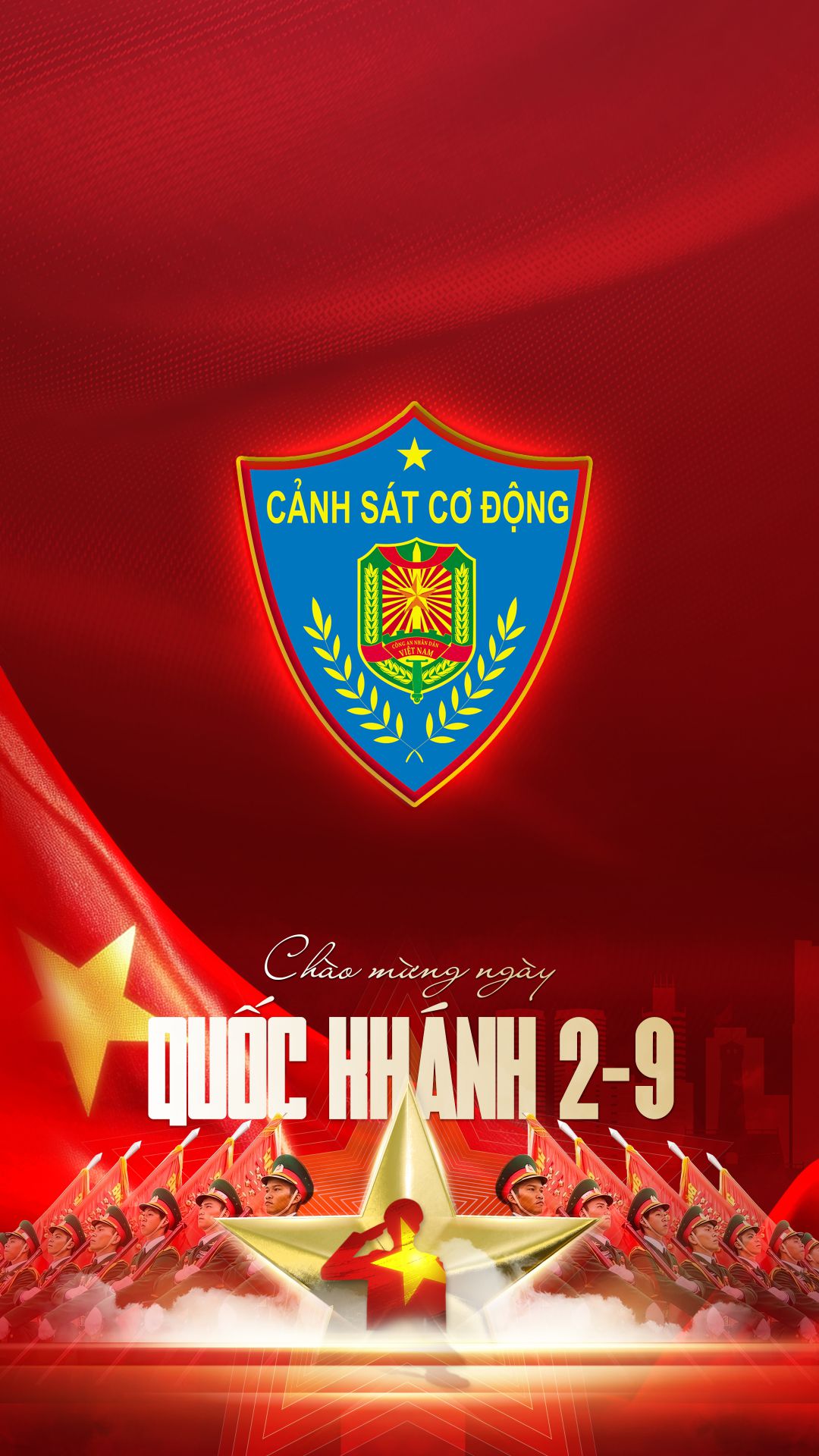 Hình nền Phù hiệu Cảnh Sát Cơ Động | Chào Mừng Quốc Khánh Việt Nam 2/9 | Tuyetkypowerpoint