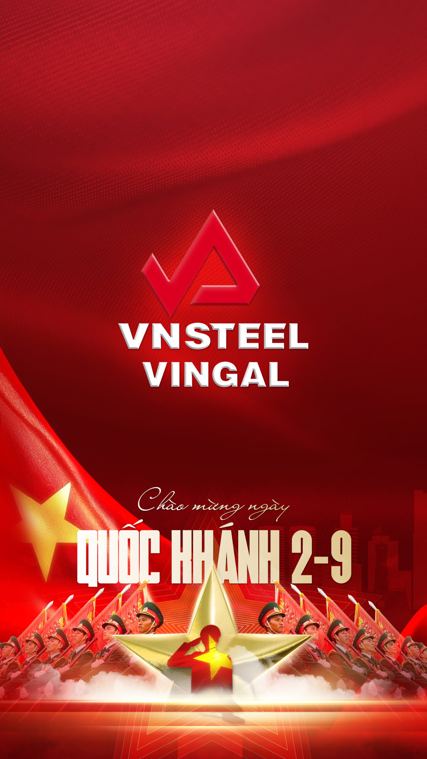 Hình nền Logo VINGAL-VNSTEEL | Chào Mừng Quốc Khánh Việt Nam 2/9 | Tuyetkypowerpoint