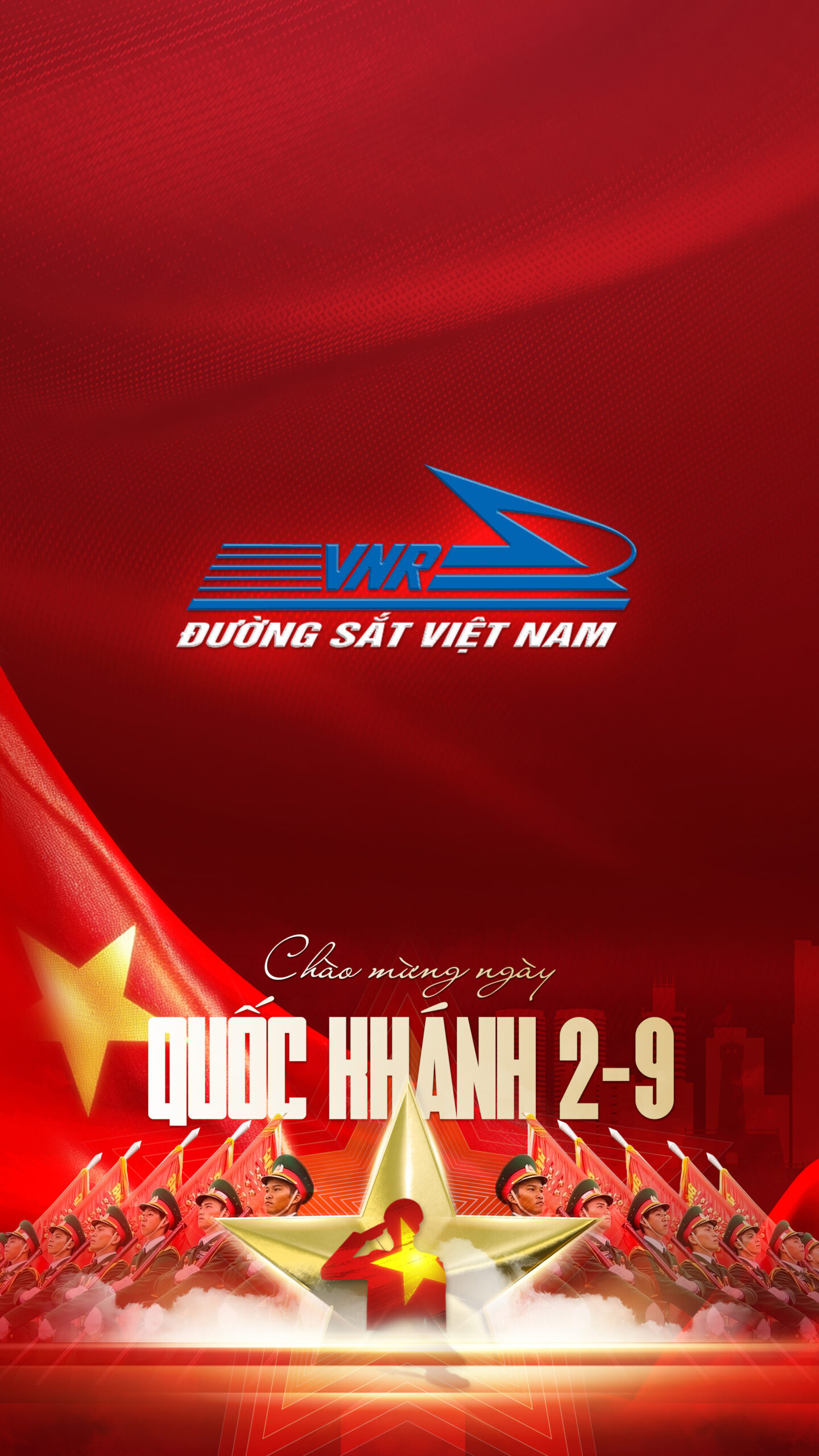 Hình nền Logo Tổng Công ty Đường sắt Việt Nam (VNR) | Chào Mừng Quốc Khánh 2/9 | Tuyetkypowerpoint