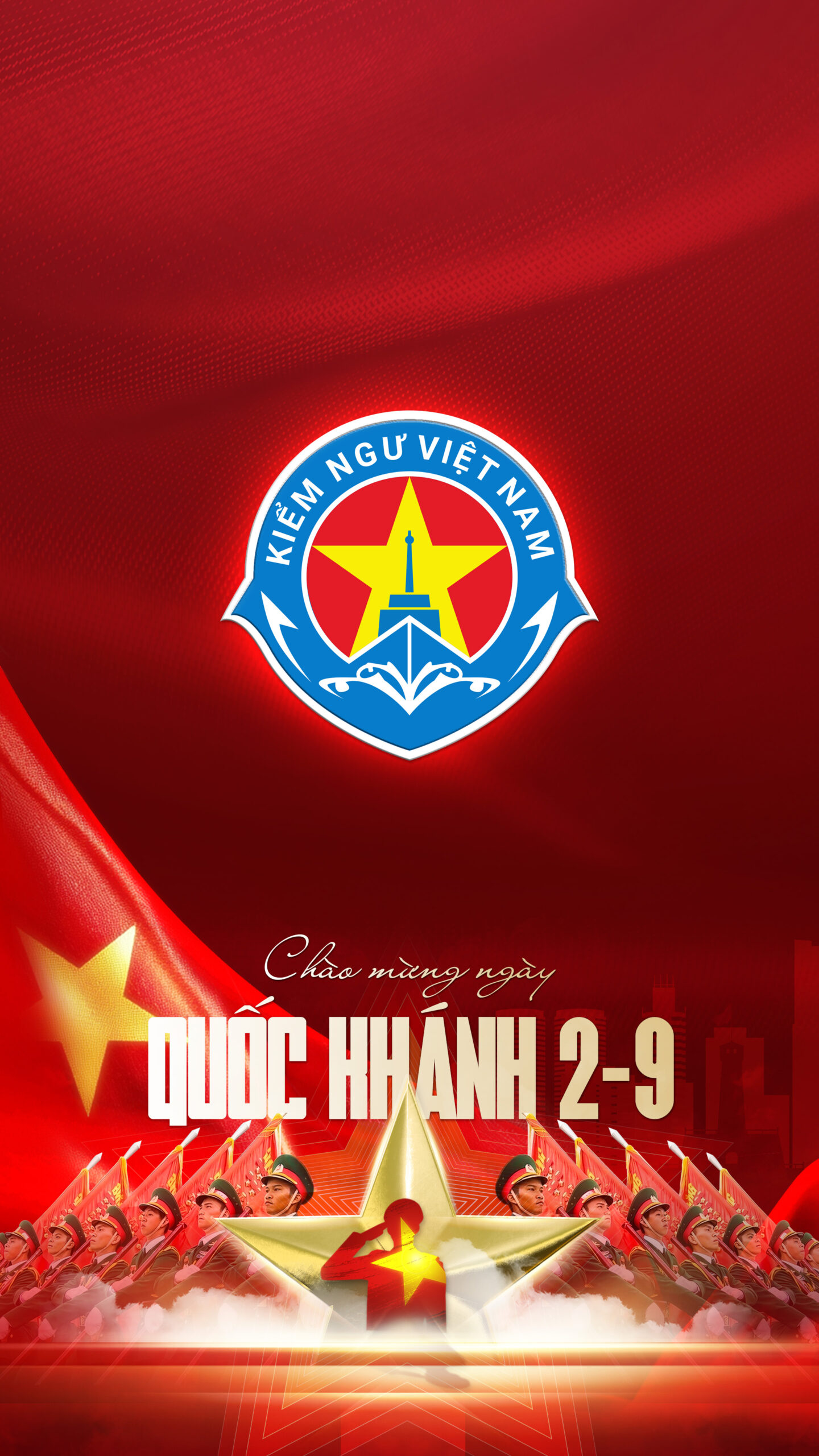 Hình nền Logo Kiểm ngư Việt Nam | Chào Mừng Quốc Khánh 2/9 | Tuyetkypowerpoint