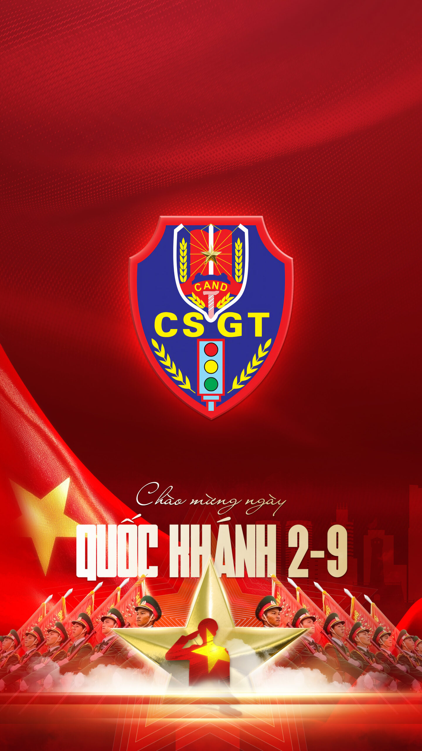 Hình nền Phù hiệu Cảnh Sát Giao Thông | Chào Mừng Quốc Khánh 2/9 đẹp 4K | Tuyetkypowerpoint