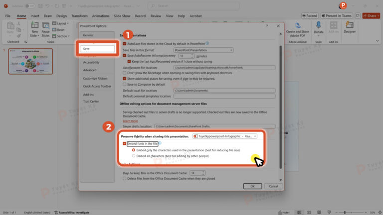 Hướng dẫn cách nhúng font (Embed font) vào file Powerpoint - Tuyệt Kỹ ...