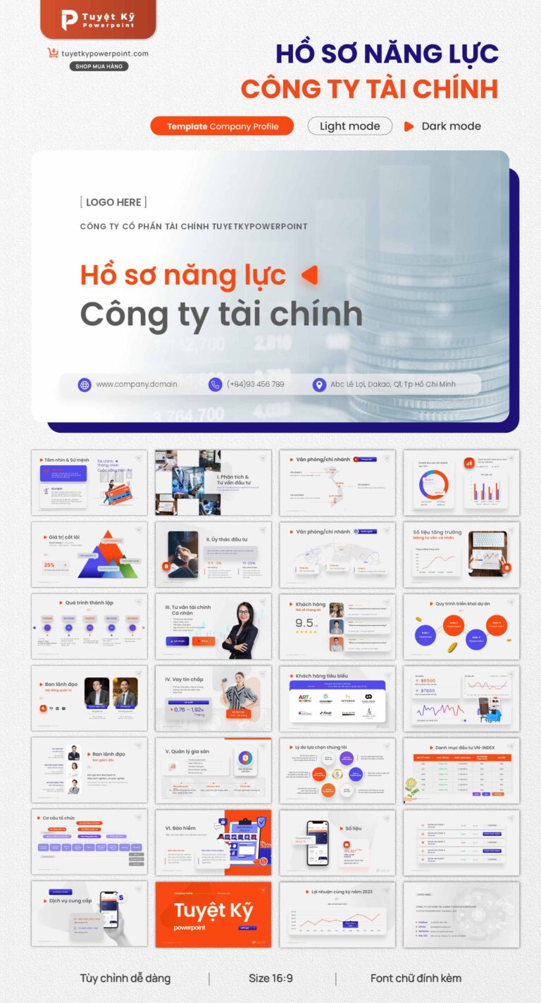 Mẫu Combo 2 bộ Slide Hồ sơ năng lực (Company Profile) Công ty Tài Chính ...