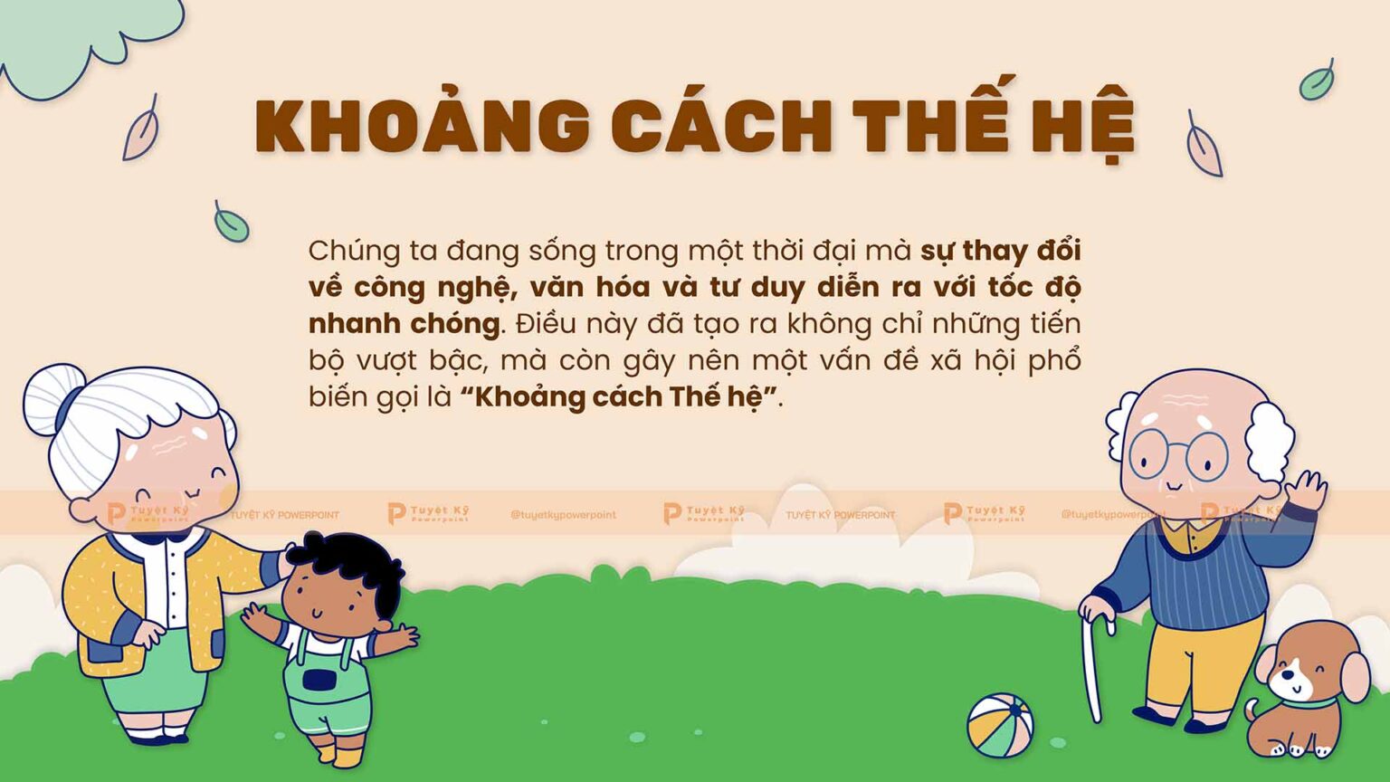 Mẫu Slide Khoảng cách thế hệ (Generation Gap) | Tuyệt kỹ Powerpoint