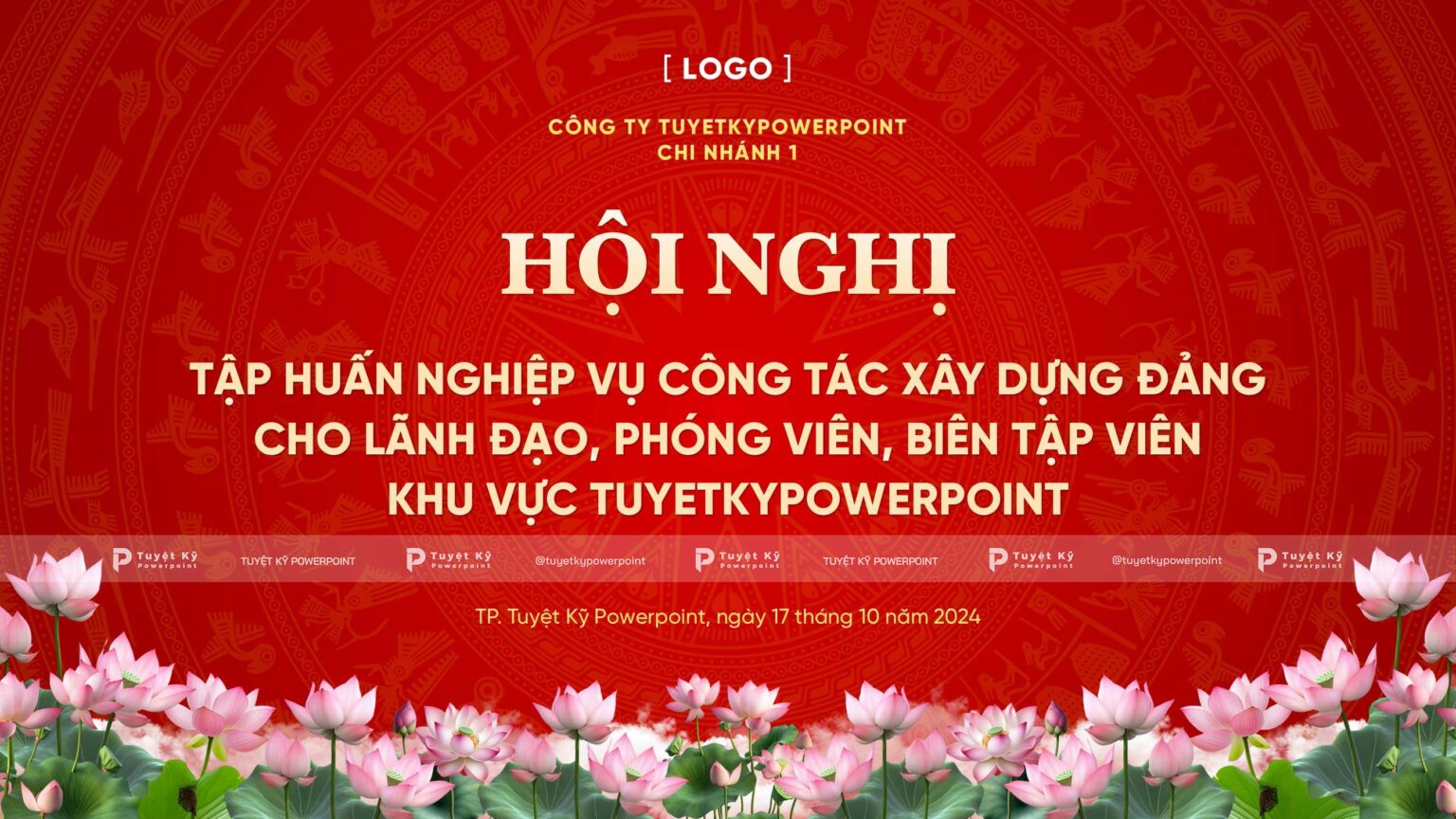 Mẫu Backdrop / Banner Hội Nghị Tập Huấn Trống Đồng Hoa Sen (Đỏ) | Tuyệt ...