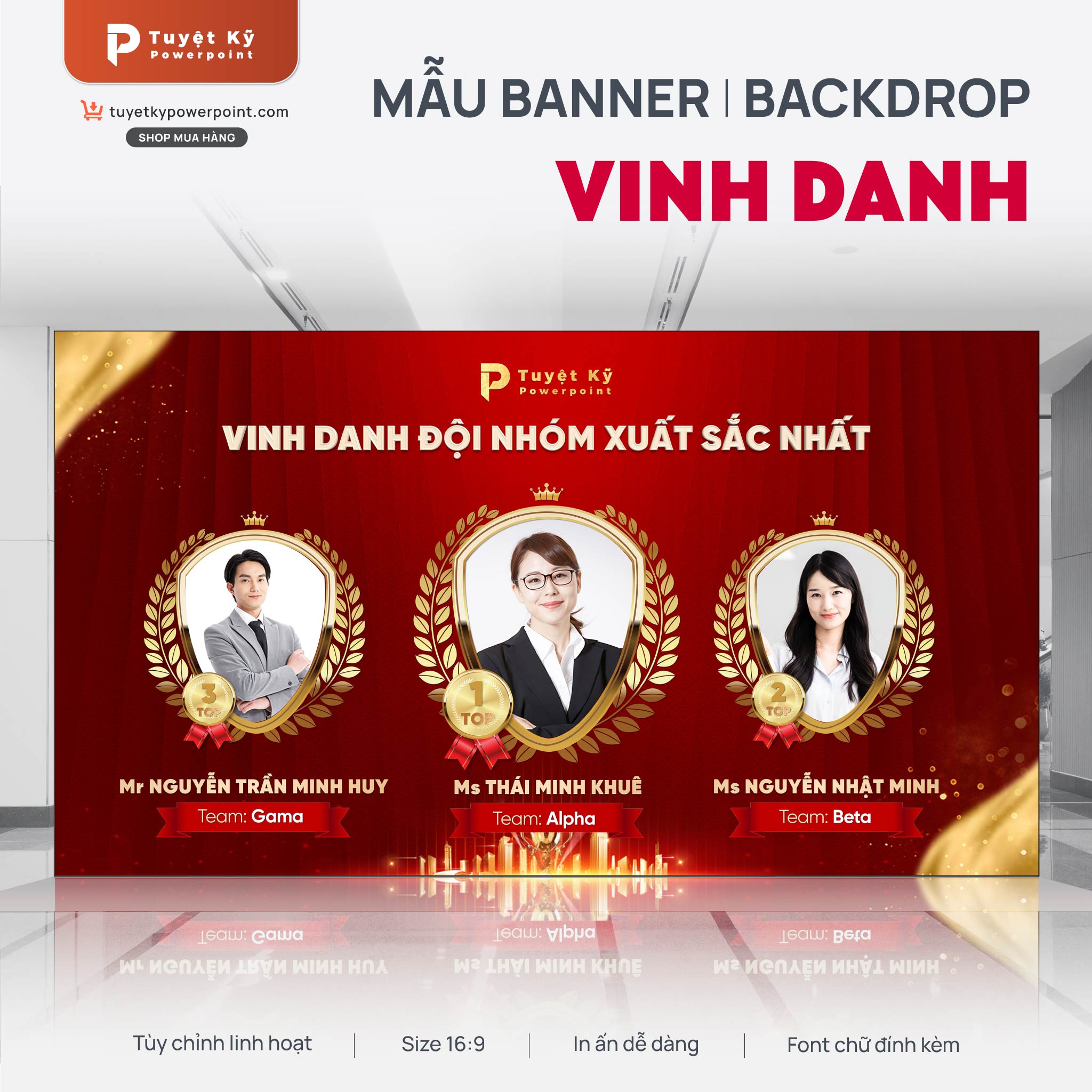 thumbnail banner / backdrop vinh danh top 3 đội nhóm xuất sắc nhất