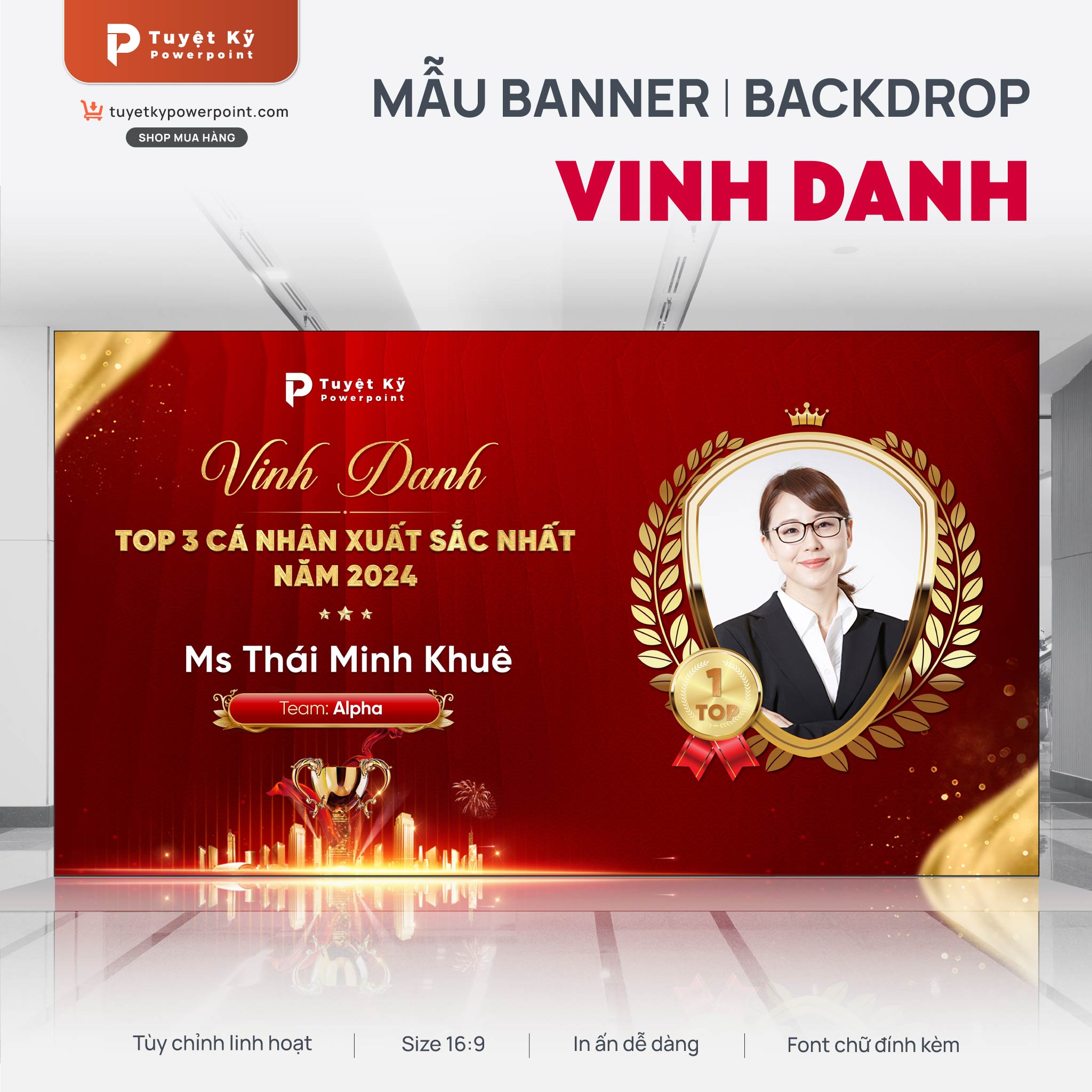 thumbnail banner / backdrop vinh danh cá nhân xuất sắc