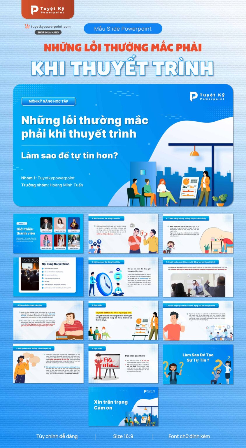 Mẫu Slide Những lỗi thường mắc phải khi Thuyết Trình | Tuyệt kỹ Powerpoint
