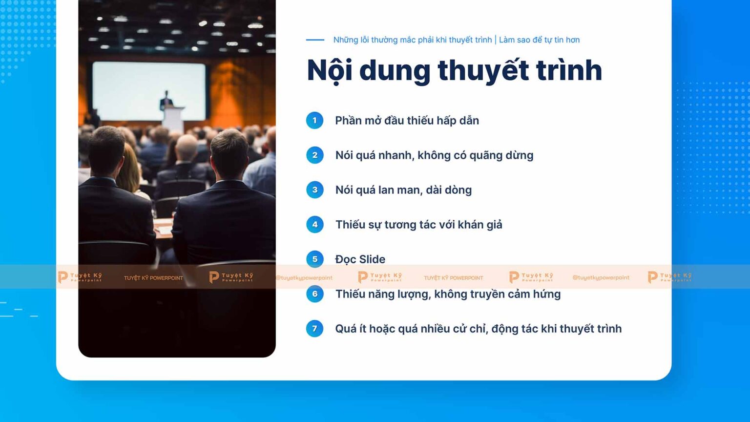 Mẫu Slide Những lỗi thường mắc phải khi Thuyết Trình | Tuyệt kỹ Powerpoint