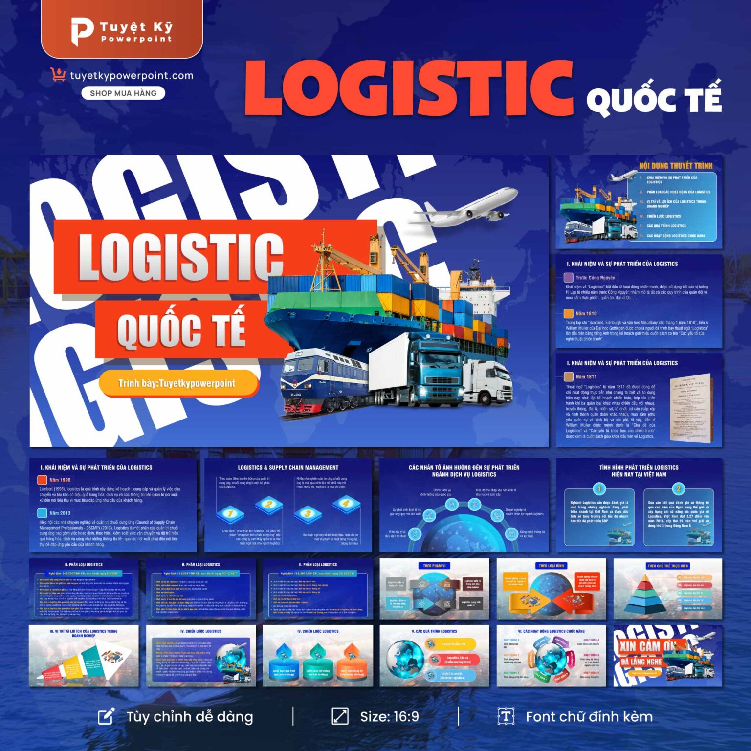 Mẫu Slide Logistic Quốc Tế | Tuyệt kỹ Powerpoint