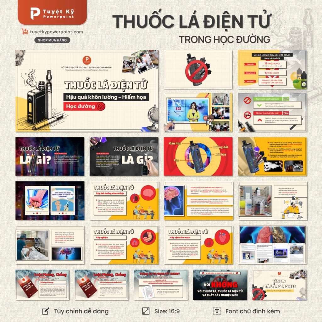 Mẫu Slide Thuốc lá điện tử / Vape | Tuyệt kỹ Powerpoint