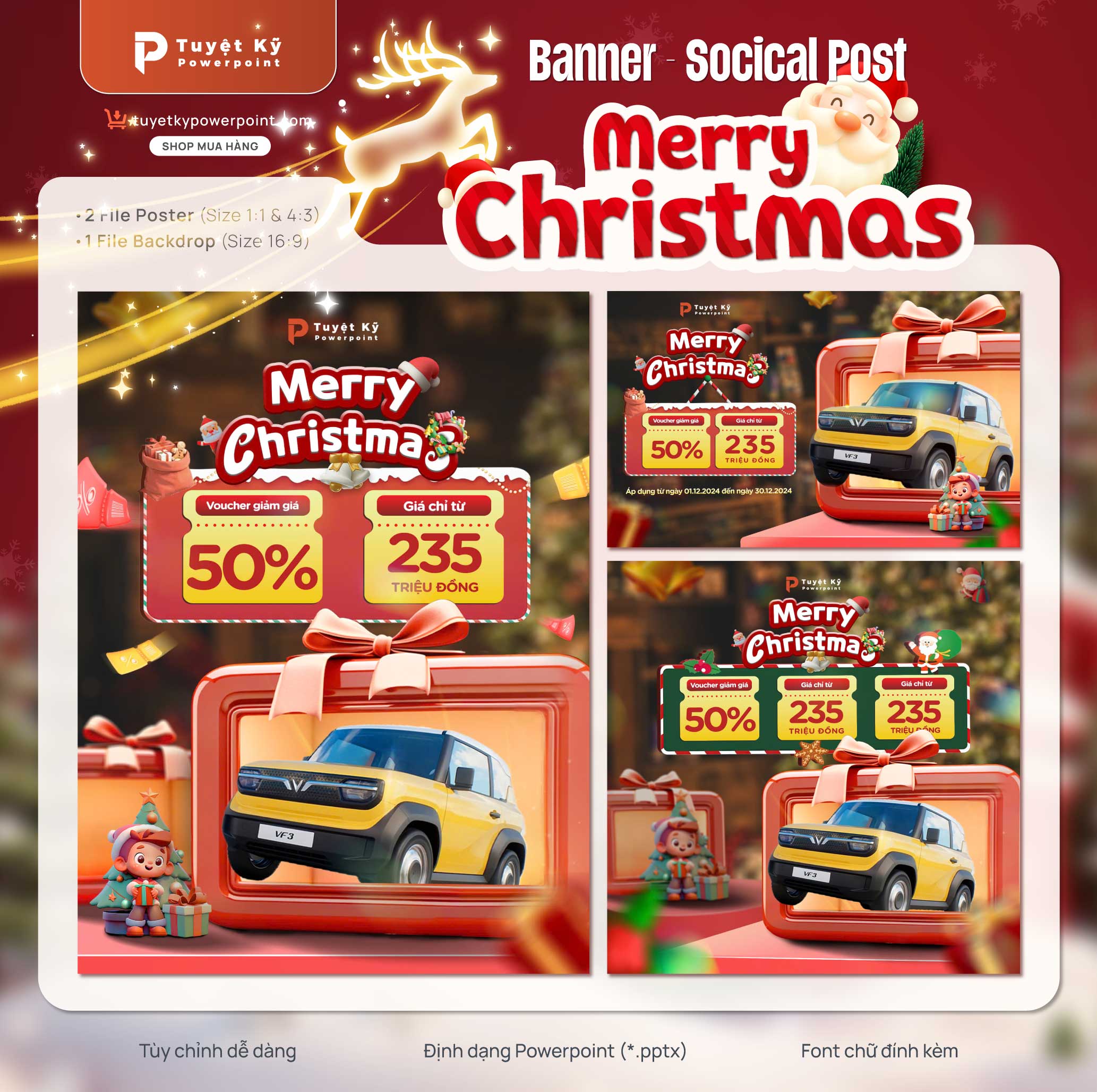 thumbnail banner social post khuyến mãi merry christmas