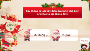 quiz game đố vui giáng sinh câu hỏi đúng sai