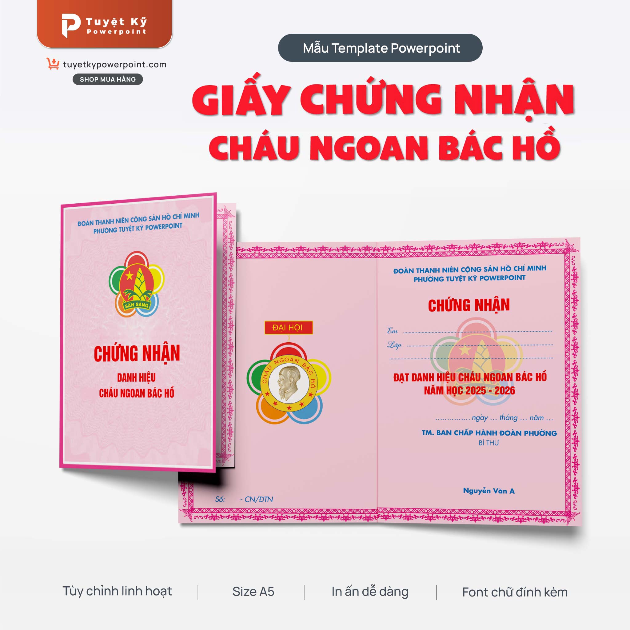 thumbnail mẫu giấy chứng nhận cháu ngoan bác hồ bằng powerpoint