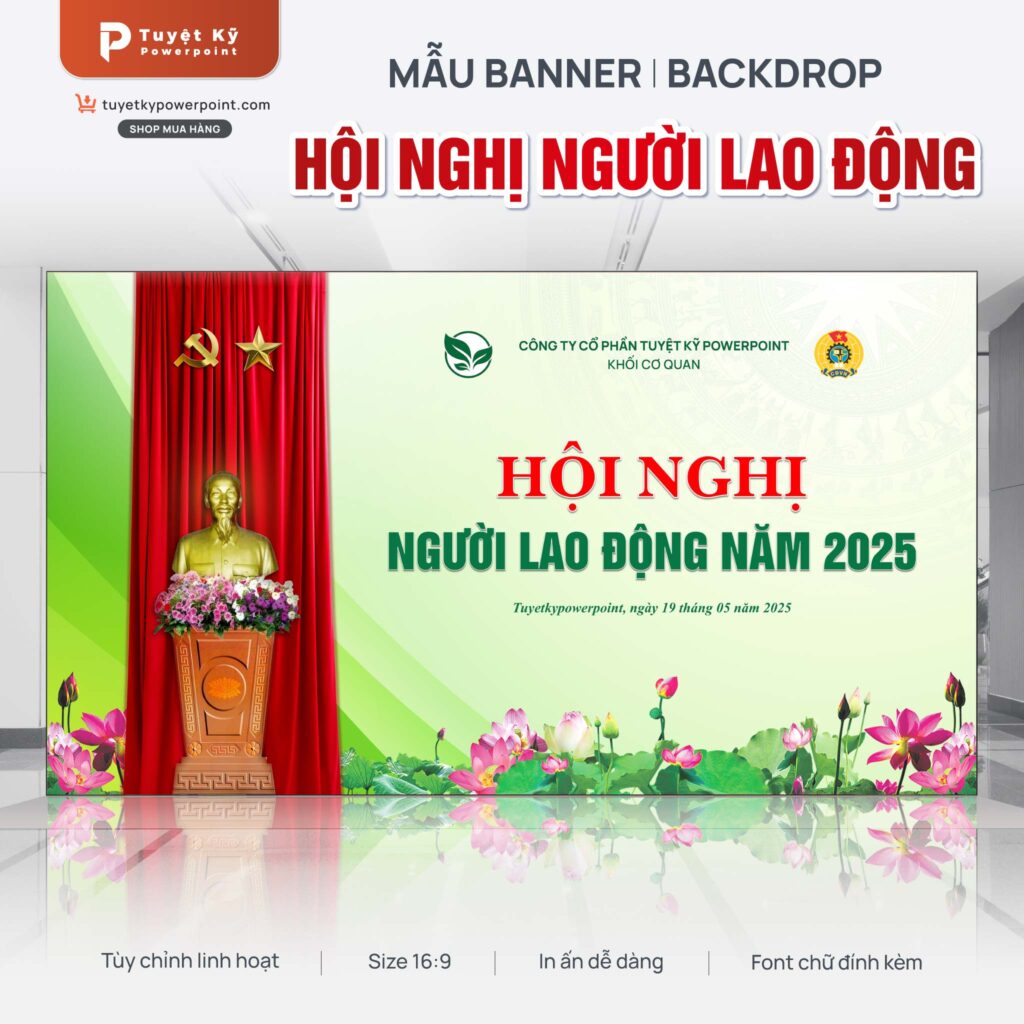 Mẫu Backdrop/Banner Trao đổi Chuyên đề Bồi dưỡng Cán Bộ [Hoa Sen ...