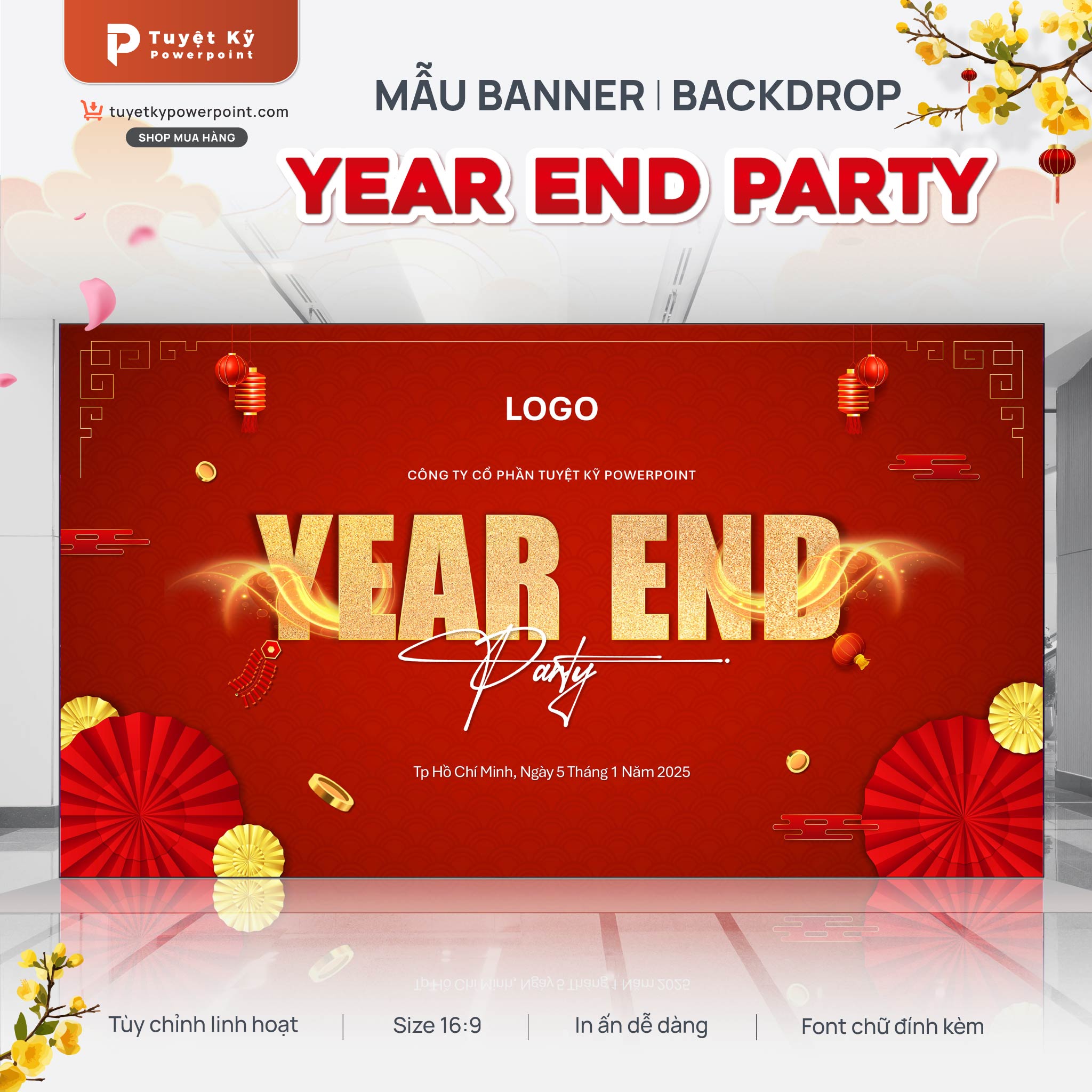 thumbnail backdrop/banner tiệc tất niên year end party xuân ất tỵ