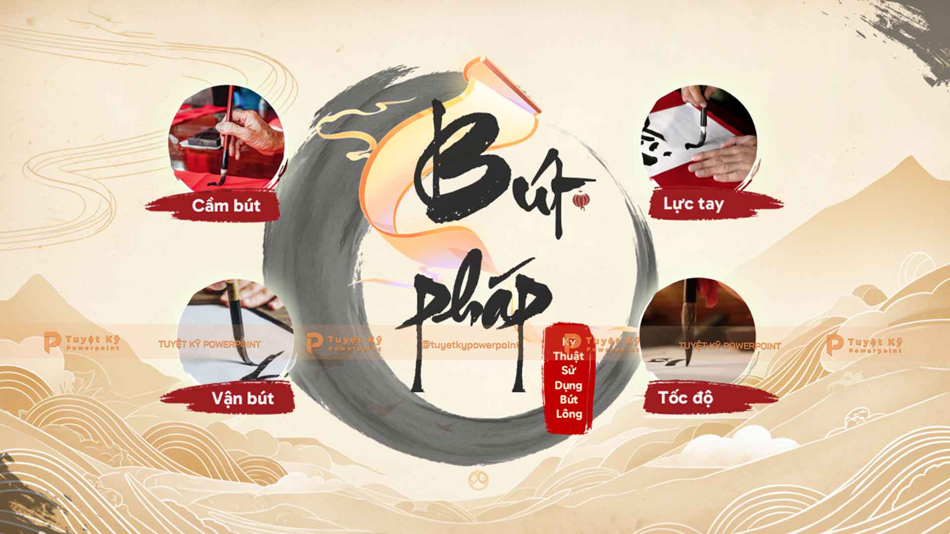 Mẫu slide Thư Pháp Việt Nam | Tuyệt kỹ Powerpoint