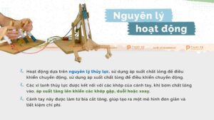 nguyên lý hoạt động mô hình cánh tay rô bốt thủy lực