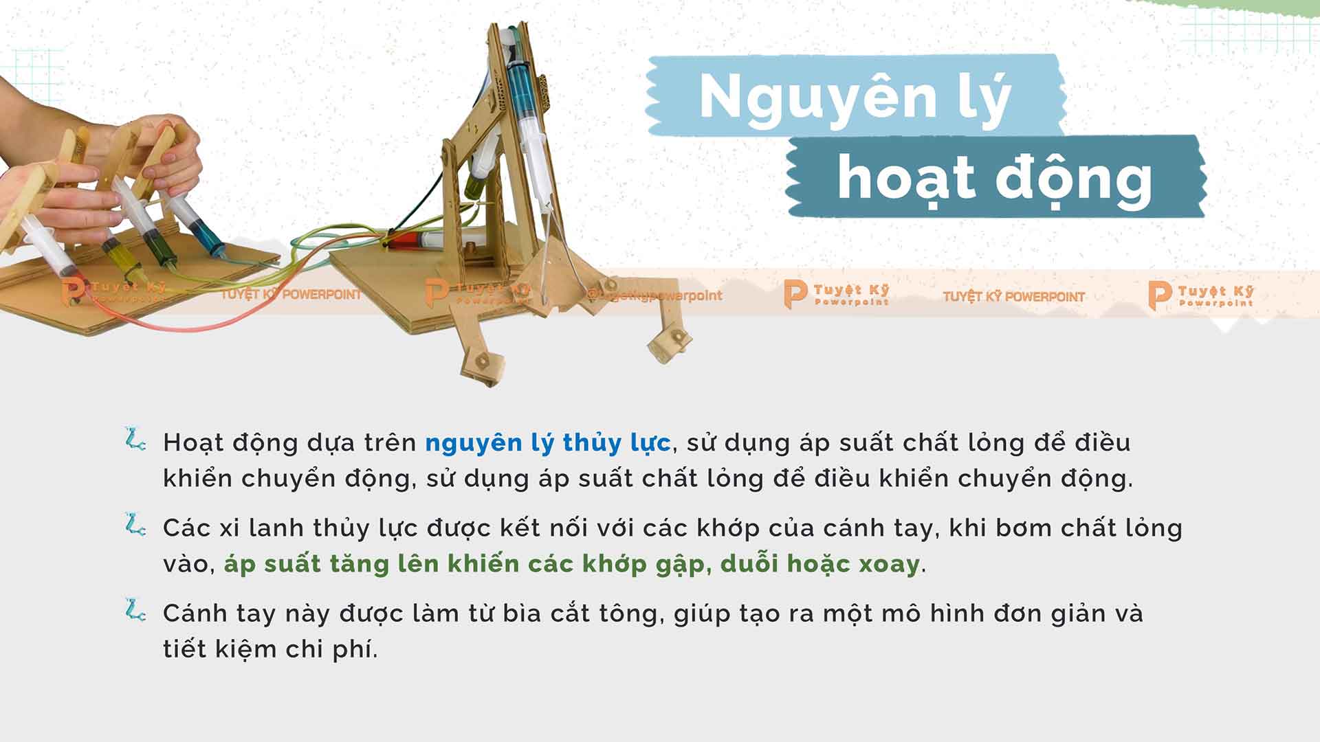 Mẫu Slide Công nghệ: Thiết kế & Lắp ráp Mô Hình Cánh Tay Rô Bốt Thủy ...