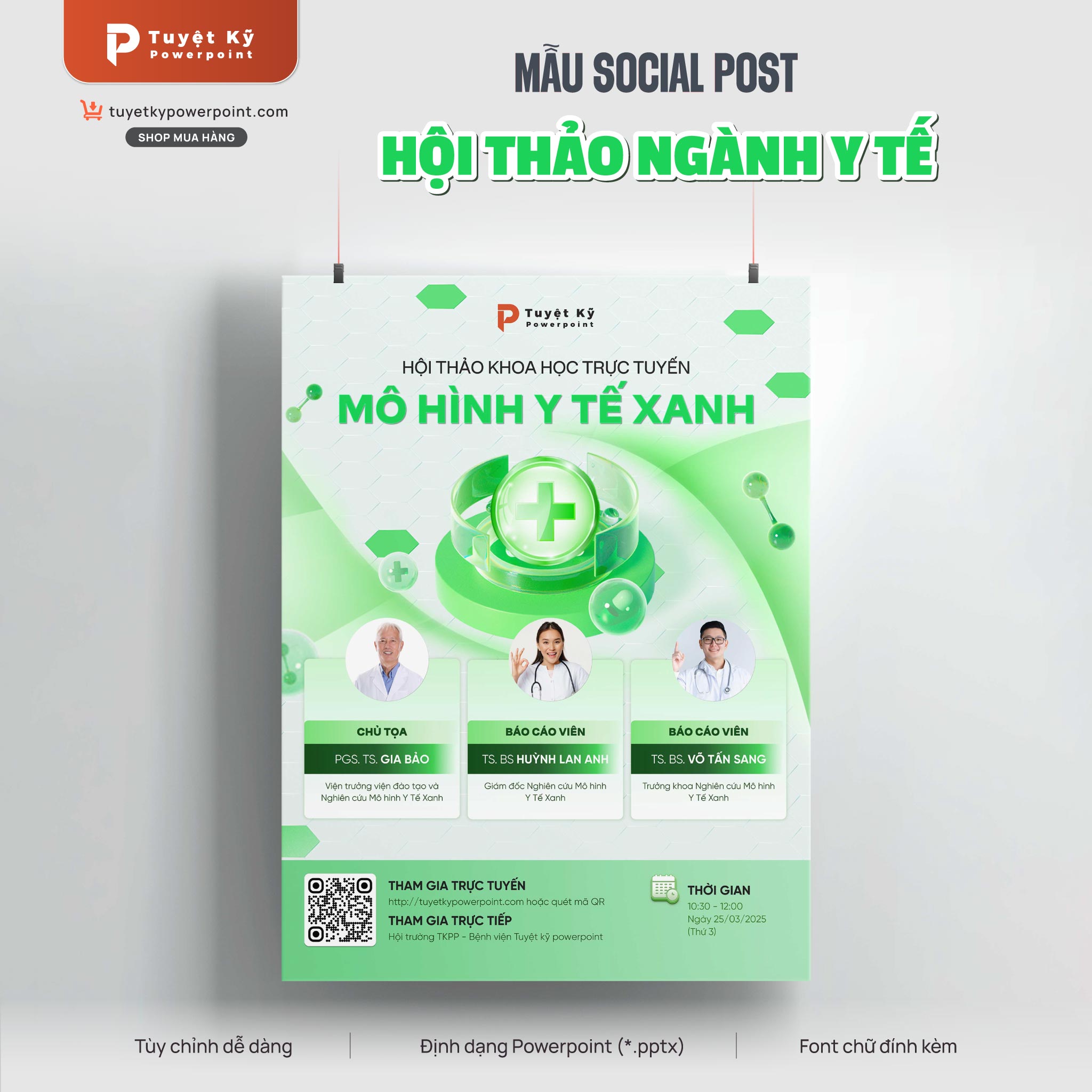 thumbnail poster social post hội thảo khoa học trực tuyến ngành y tế