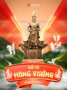 poster social post mừng đại lễ giỗ tổ hùng vương mùng 10 tháng 3