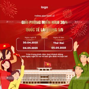 poster thông báo nghĩ lễ giải phóng miền nam và quốc tế lao động