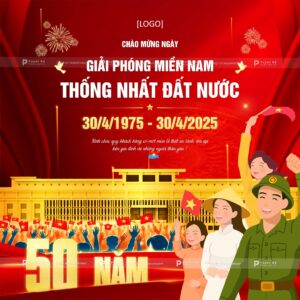 poster social post chào mừng ngày giải phóng miền nam thống nhất đất nước 30/4