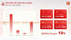 mẫu trang biểu đồ và infographic tóm tắt kết quả tài chính