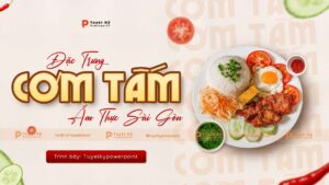 mẫu trang bìa bài thuyết trình về cơm tấm