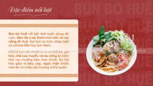 đặc điểm nổi bật của bún bò huế