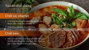 giá trị dinh dưỡng của bún bò huế