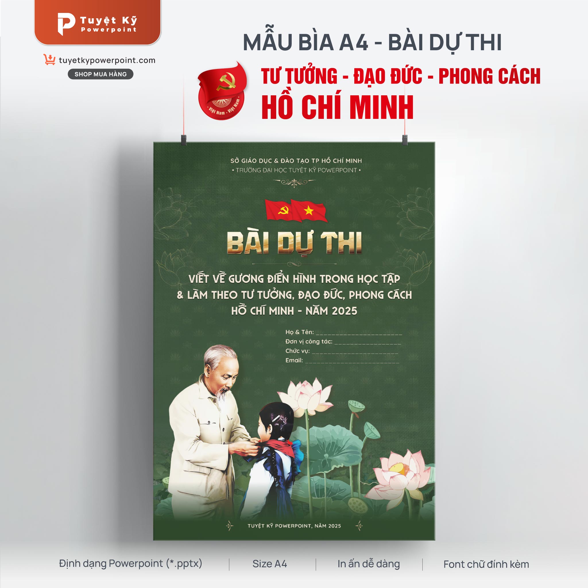thumbnail bìa bài dự thi học tập và làm theo tư tưởng đạo đức phong cách hồ chí minh
