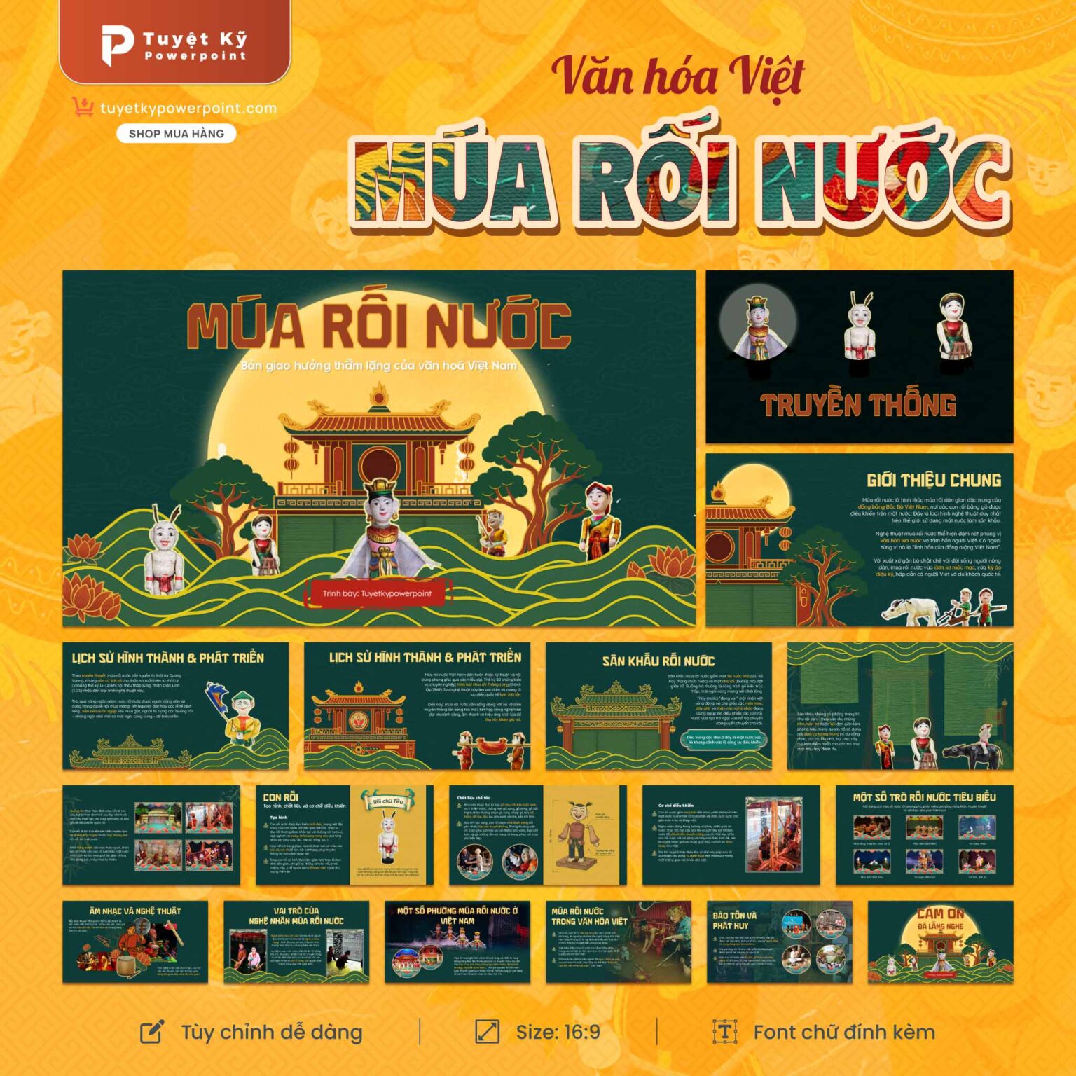 Mẫu Slide Múa Rối Nước | Tuyệt kỹ Powerpoint