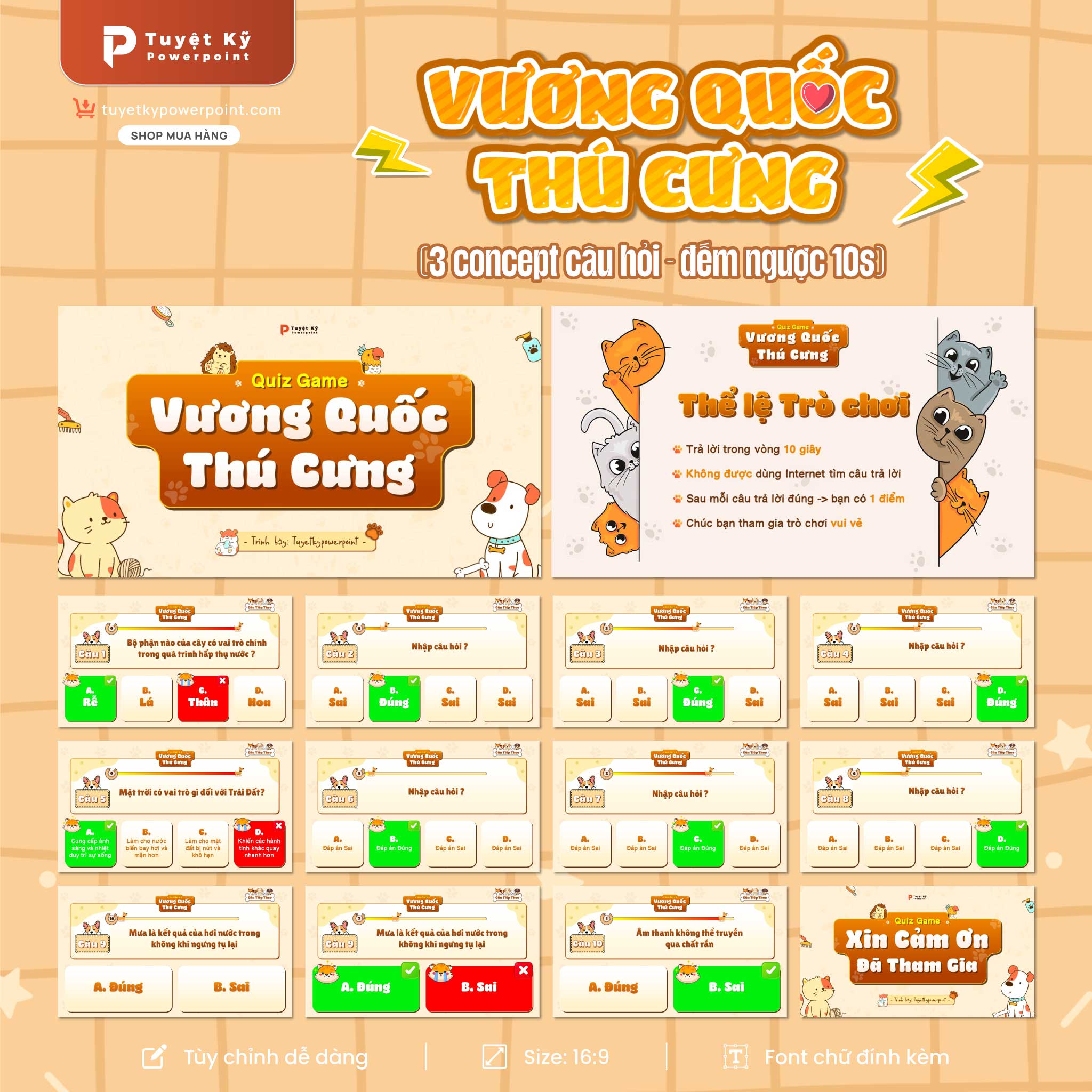 thumbnail quiz game vương quốc thú cưng