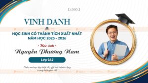 Backdrop/Banner Vinh Danh Học Sinh Có Thành Tích Xuất Sắc