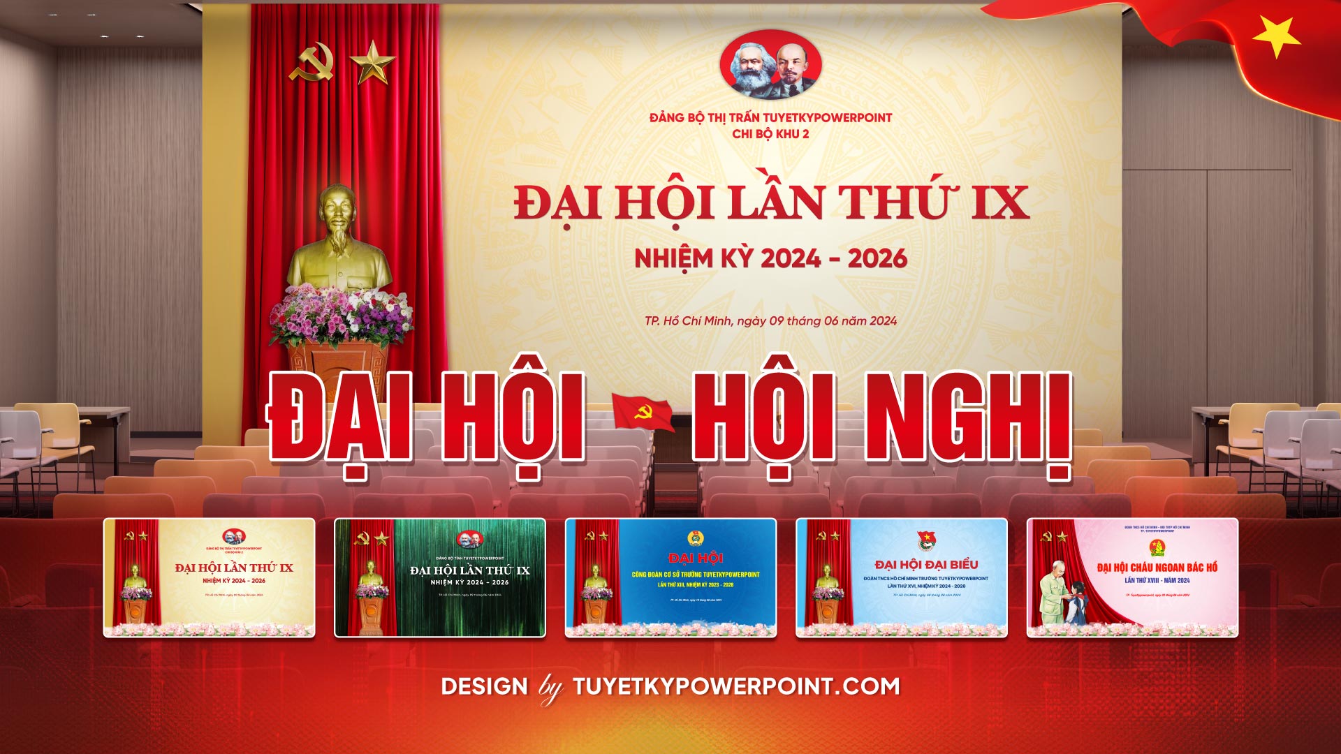 Mẫu phông nền backdrop banner Đại Hội I Thiết kế sự kiện hội nghị chuyên đề