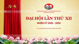 backdrop banner đại hội đảng bộ