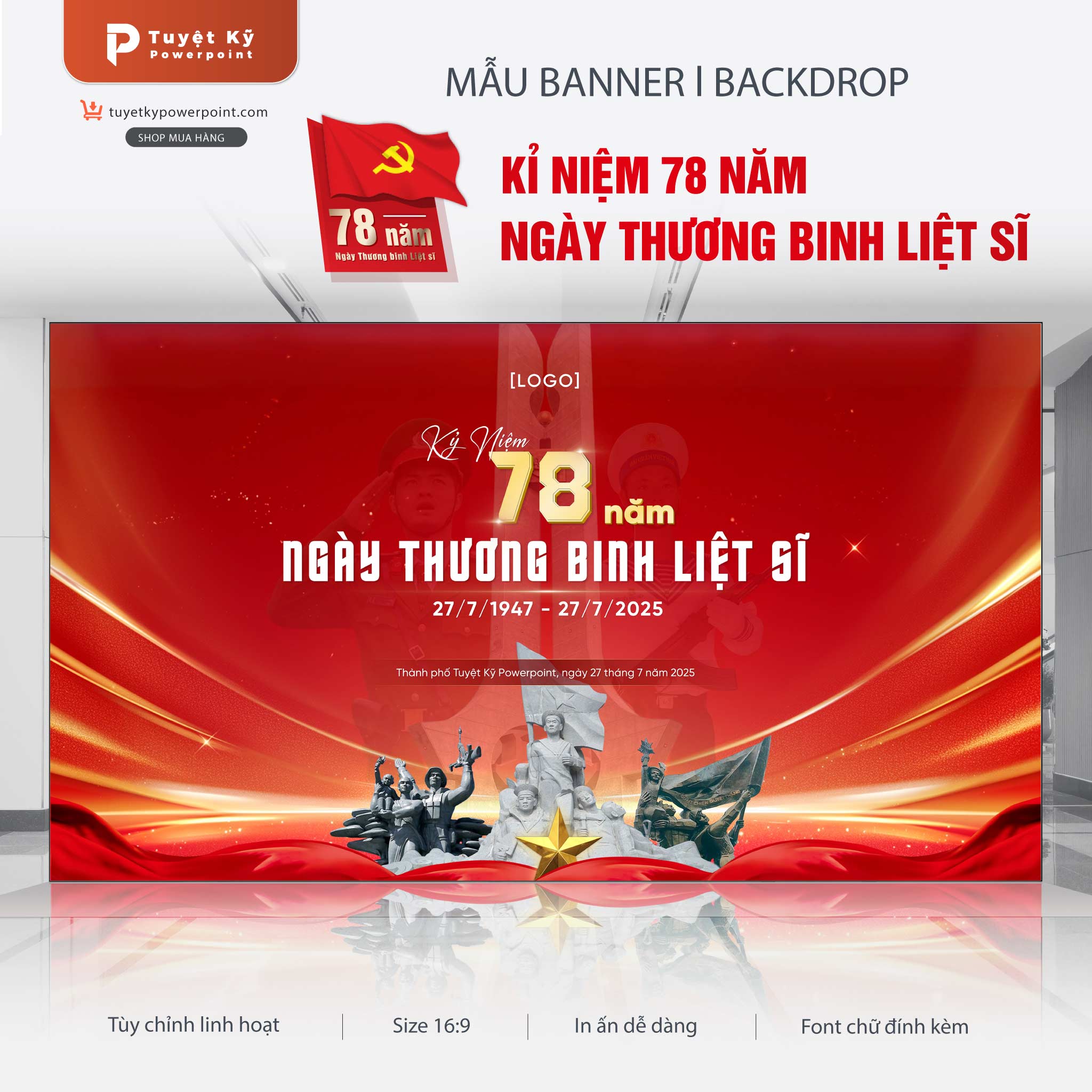 thumbnail backdrop banner kỷ niệm 78 năm ngày thương binh liệt sĩ