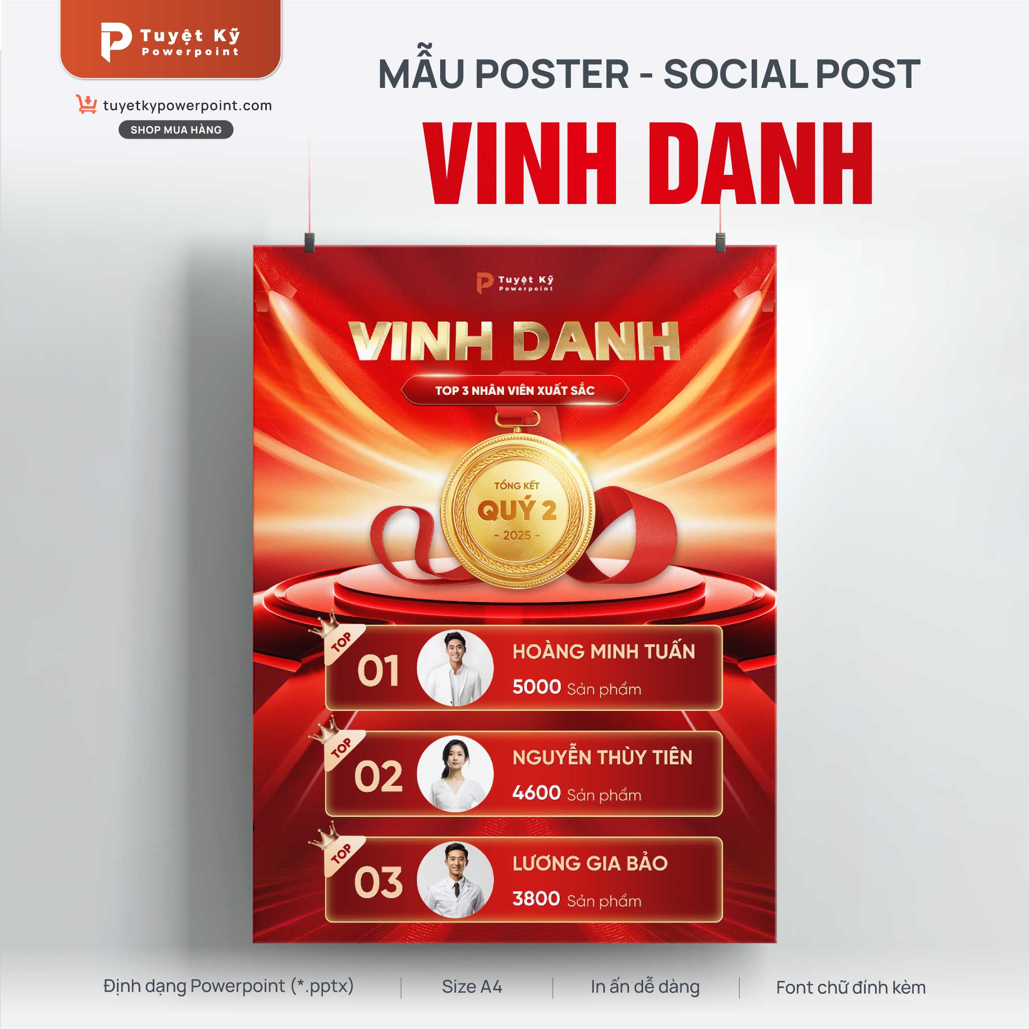 poster social post vinh danh top 3 nhân viên xuất sắc