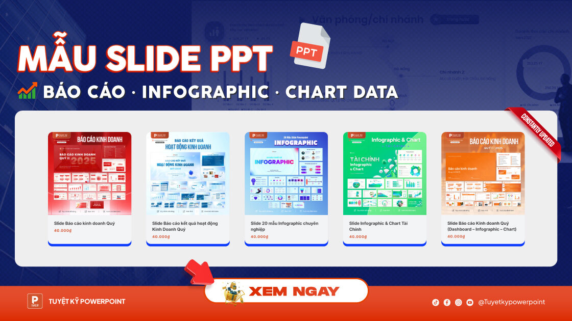 Mẫu Slide báo báo infographic chart chuyên nghiệp